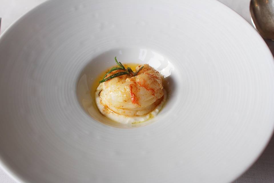 Norway Lobster with almond cream and roveja Da Vittorio Restaurant Brusaporto